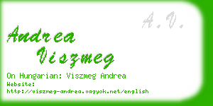 andrea viszmeg business card